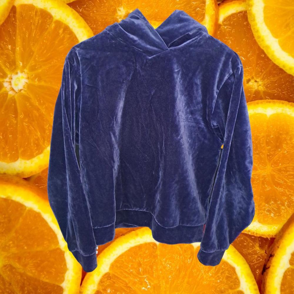 The Kooples Sport Cotton Velor Feel Hooded‎ Purple/Blue Shirt